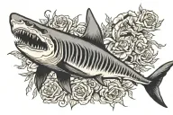 Shark skeleton tattoo design idea