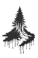 forest graffiti paint drip ghost eldritch horror tattoo design idea