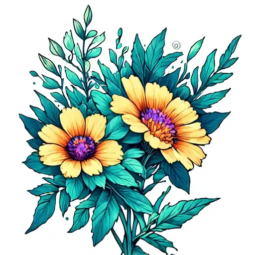 Wildflower tattoo design idea