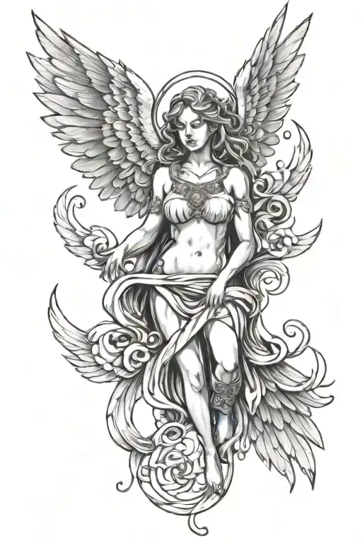 Seraphim angel eyes tradtional american style tattoo tattoo design idea