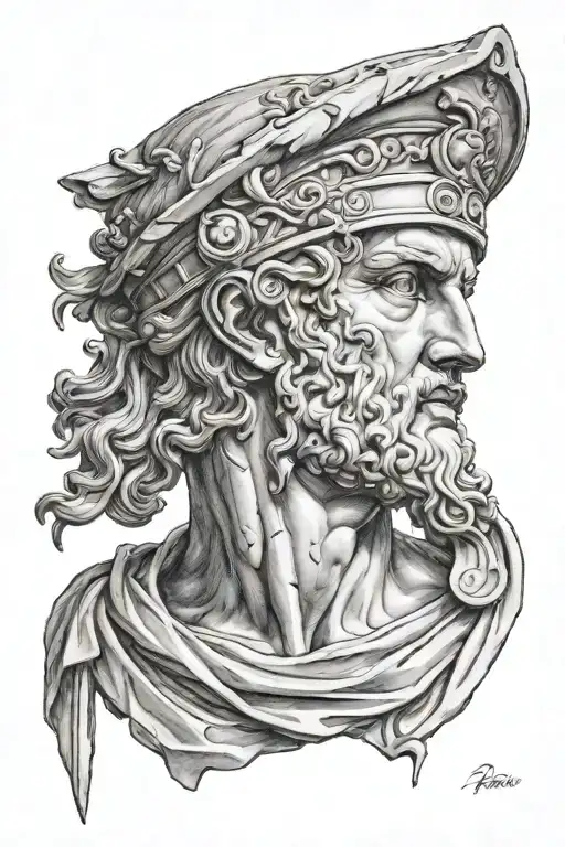 ancient greek statue tattoo design idea