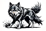 angry wolf tattoo design idea