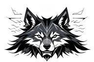 angry wolf tattoo design idea