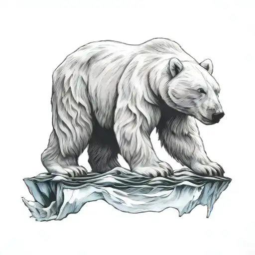polar bear fading into iceberg tattoo design idea