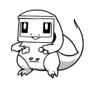charmander holding a gameboy color pokemon tattoo design idea