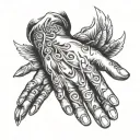 open hands tattoo design idea