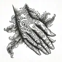 open hands tattoo design idea