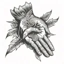 open hands tattoo design idea