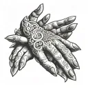 open hands tattoo design idea