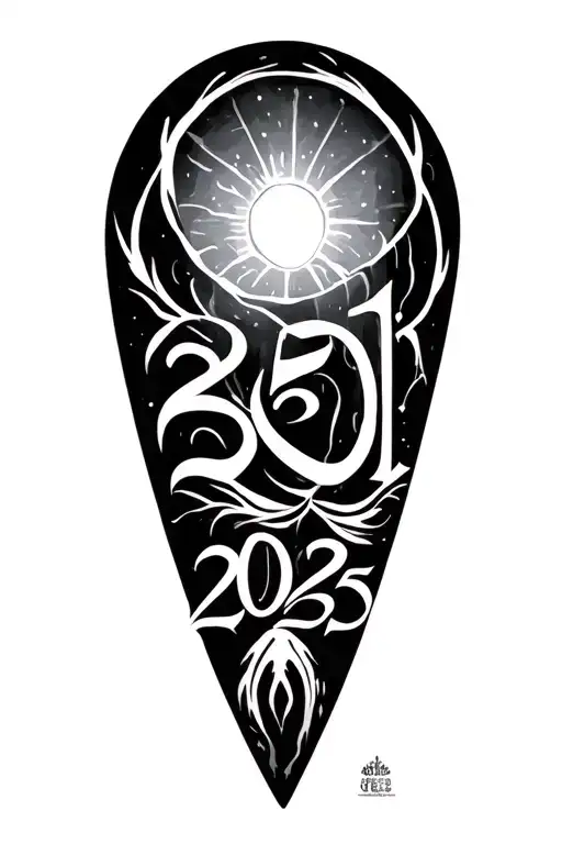 numbers 25 01 2025 tattoo design idea