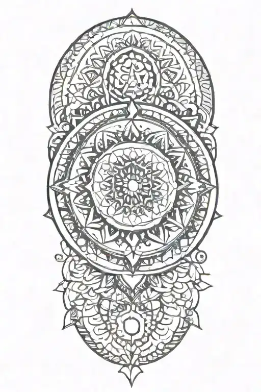 Incorporate a mandala, an aum, a book and musical notes tattoo design idea