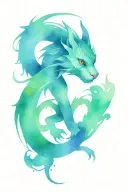 dragon cat abstract xi tattoo design idea