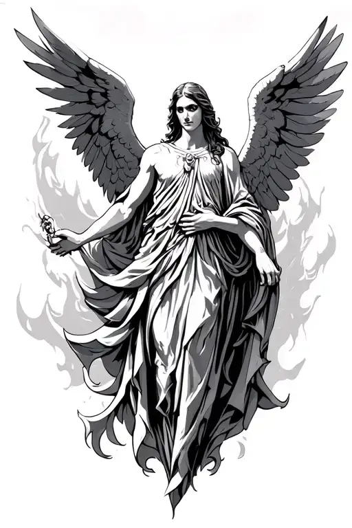 archangel azrael angel tattoo design idea