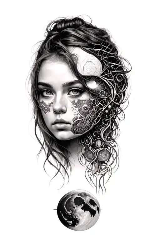 Sydney Sweeney with moon tattoo design idea