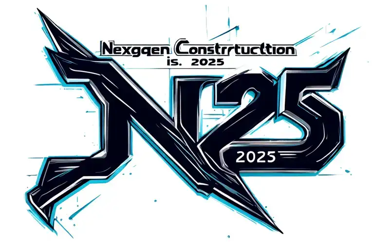"Nexgen Construction is. 2025" Construction logo tattoo design idea
