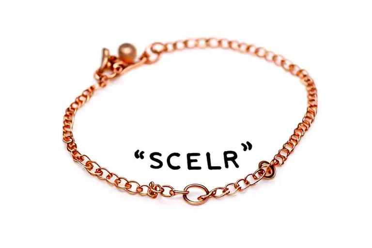 "S C E L R" charm bracelet tattoo design idea