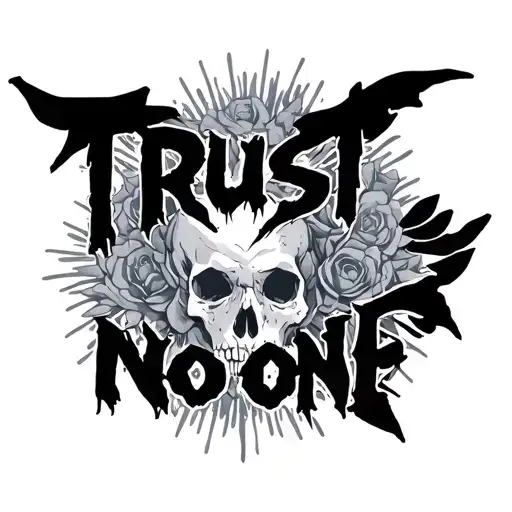 trust no one with lighting tattoo design idea