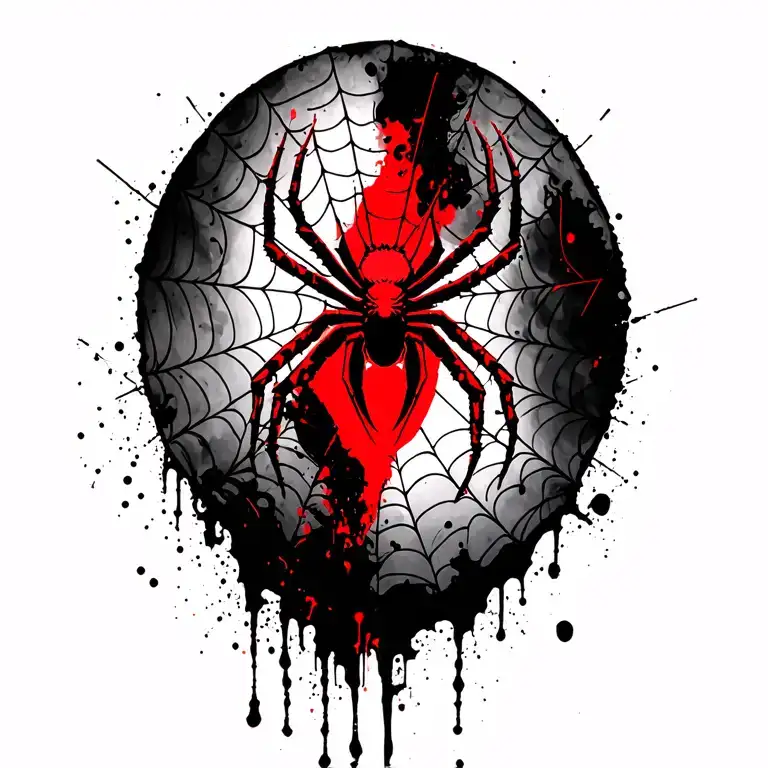spiderweb and blackwidow spider tattoo design idea