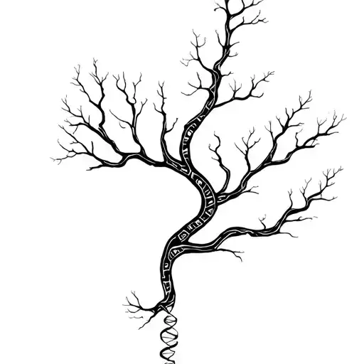 tree dna strand merging tattoo design idea