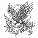 archaeopterix phoenix rising from the ashes tattoo design idea