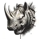 rhino head soldier tattoo design idea