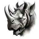 rhino head soldier tattoo design idea