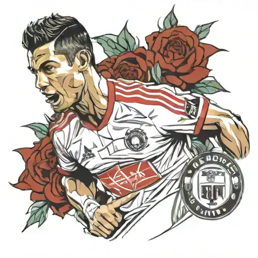 cristiano ronaldo in manchester united tattoo design idea
