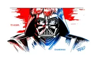 half luke skywalker half vader tattoo design idea