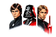 half luke skywalker half vader tattoo design idea