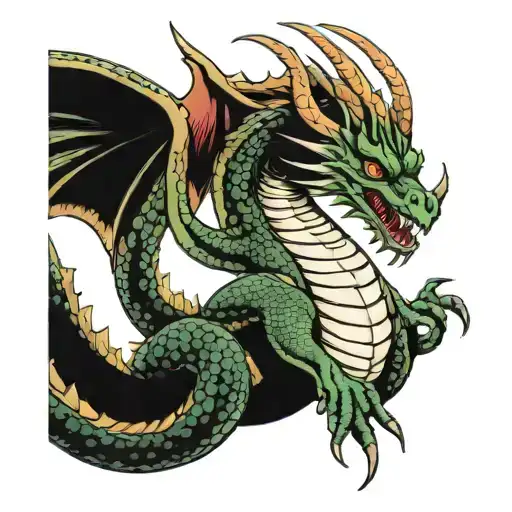 Basilisk dragon tattoo design idea