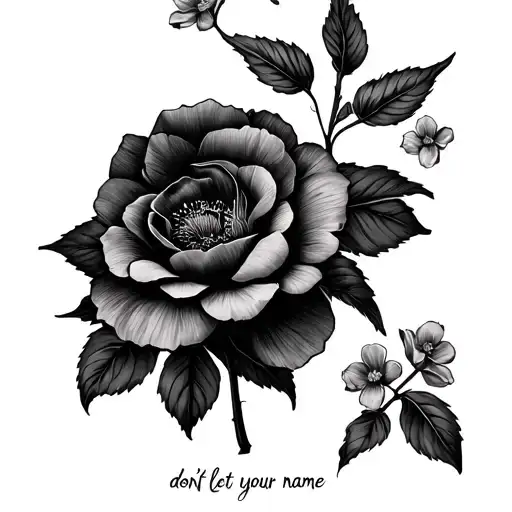 don't let your past define your name with flowers around it tattoo design idea