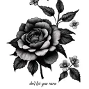 don't let your past define your name with flowers around it tattoo design idea