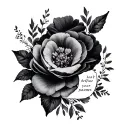 don't let your past define your name with flowers around it tattoo design idea