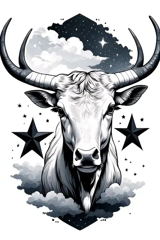 taurus stars stary sky tattoo design idea