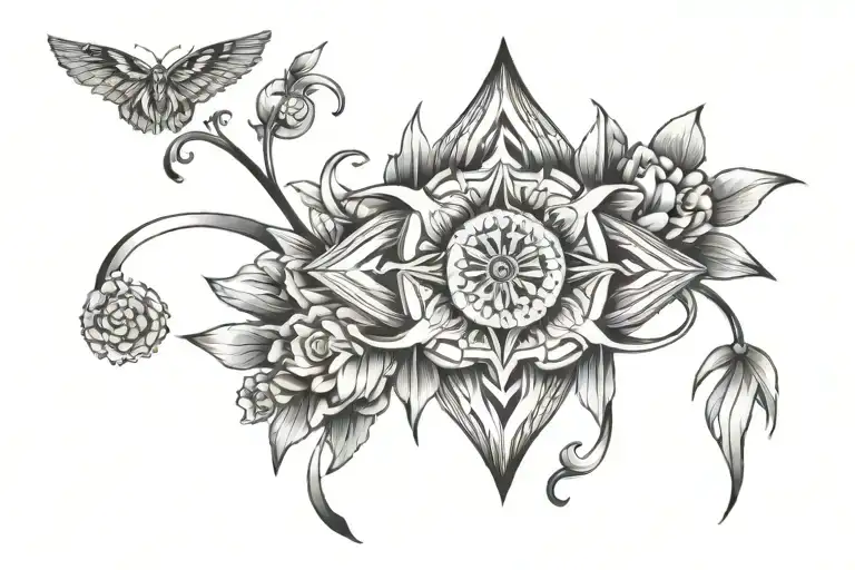 healing time symmetrical simple tattoo design idea