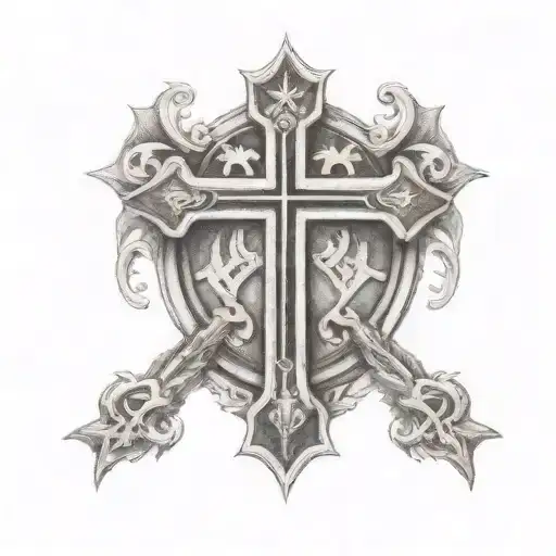Roman numerals with a cross in it tattoo design idea