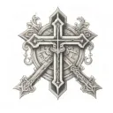 Roman numerals with a cross in it tattoo design idea