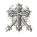 Roman numerals with a cross in it tattoo design idea