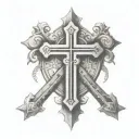 Roman numerals with a cross in it tattoo design idea