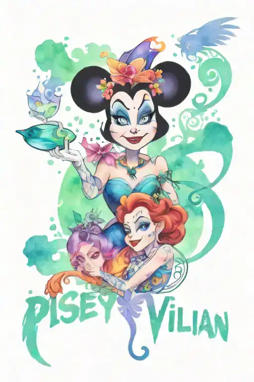 disney villain "pick your posion" tattoo design idea