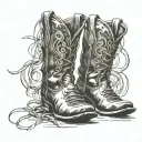 cowboy boot tattoo design idea