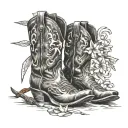cowboy boot tattoo design idea
