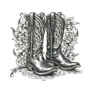 cowboy boot tattoo design idea
