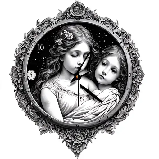 Daughter Birth Clock tattoo design idea