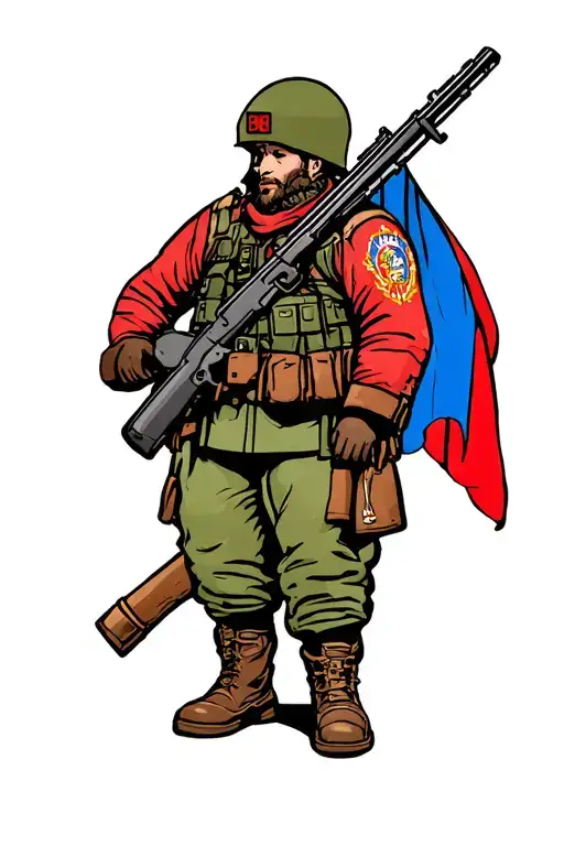 Russian soldier tattoo design idea