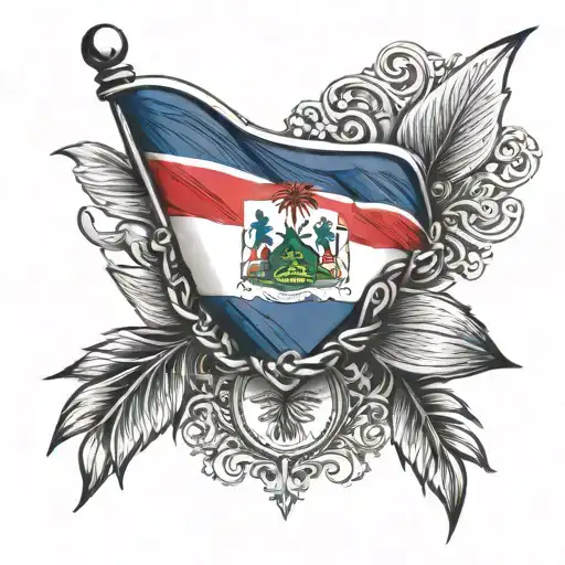 Haitian flag and bracelet tattoo design idea