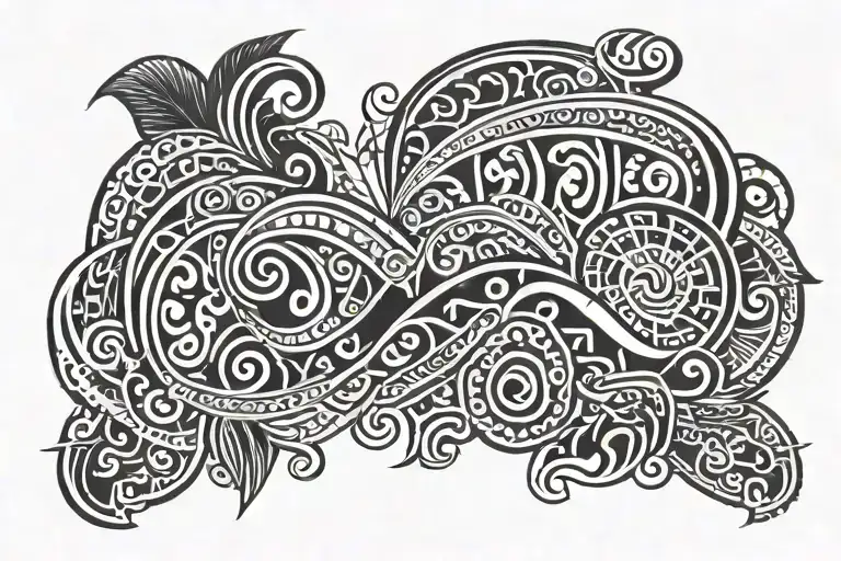 a Samoan tattoo design wallpaper with black background and white tattoo  tattoo design idea
