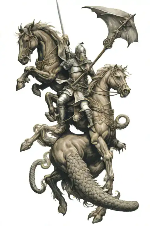 St. George killing the dragon tattoo design idea