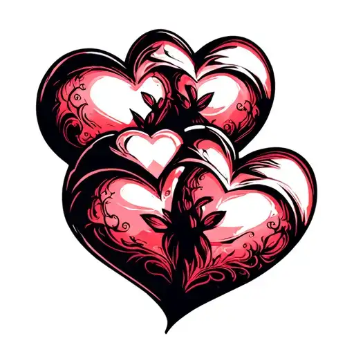 soulmate 3 hearts symbolizing love tattoo design idea