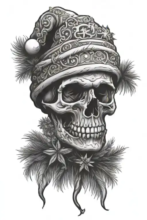 Christmas brain cancer tattoo design idea